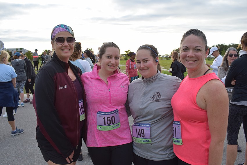 Monica Gagnon of Lakewood Ranch, Amanda Agines and Chelsie Haas of Tampa and Sarah Schenck of Lakewood Ranch all work at the Blake Medical Center of Bradenton and came to support the event.