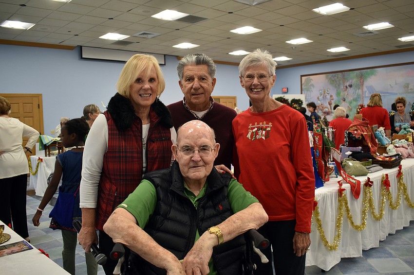 Sue DiNatale, Father Gerry Finegan, Lenny DiStefano and co-chair Clara McGonigle