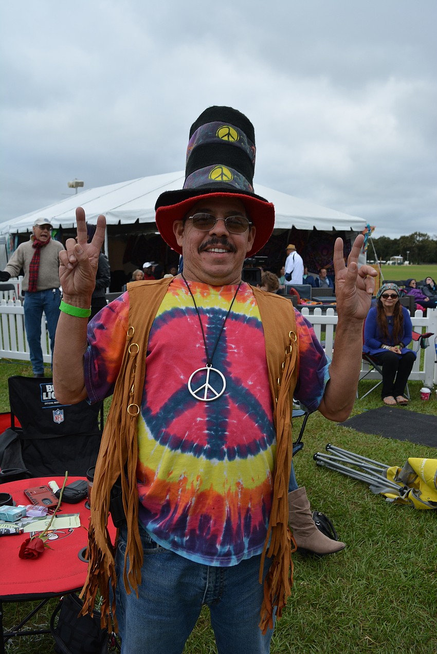 Sarasota's Larry Sotomayor wore his best Woodstock attire.