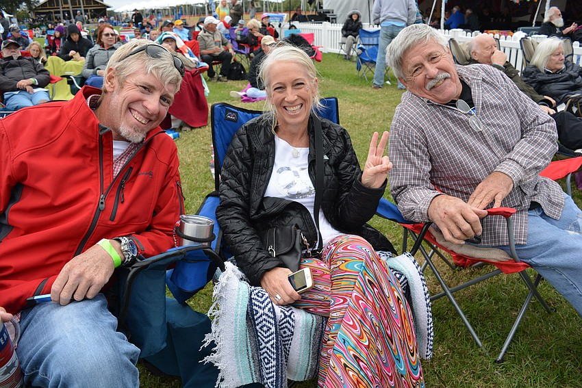 Sarasota residents Austin Miller, Jen Fricke and Dan McAuley said they would brave the cold and stay to the end to see Hendrix X Hendrix.
