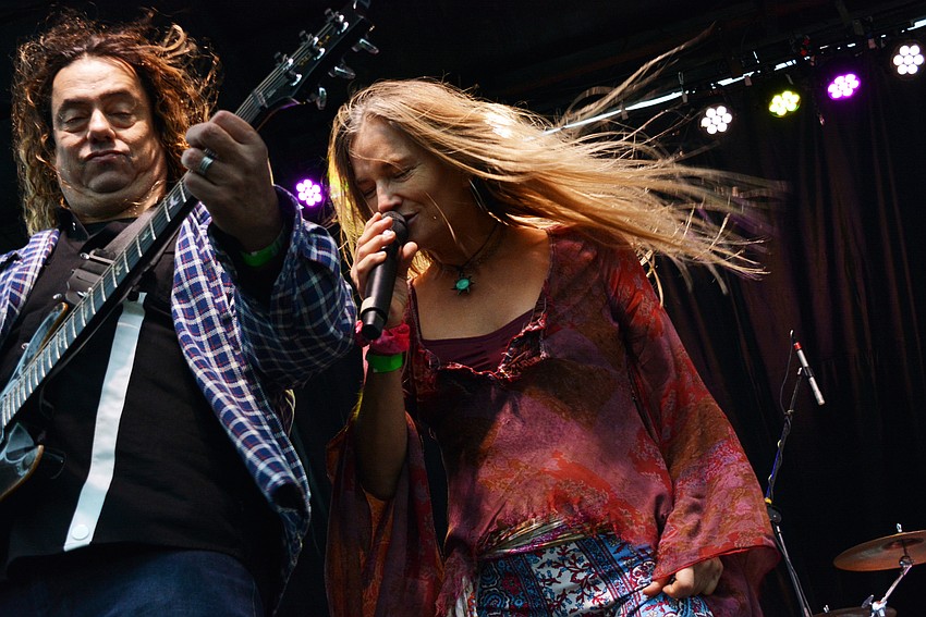 Singing beside electric guitarist Lenny Brooks, Twinkle & Rock Soul Radio lead singer Twinkle Yokim  performs an original song, 