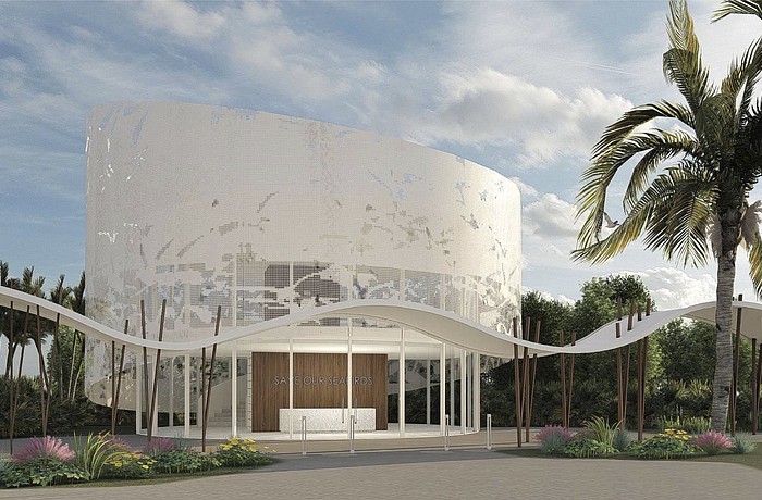 Architect rendering of the new entry pavilion. Rendering done on Lumion courtesy of DSDG Architects.