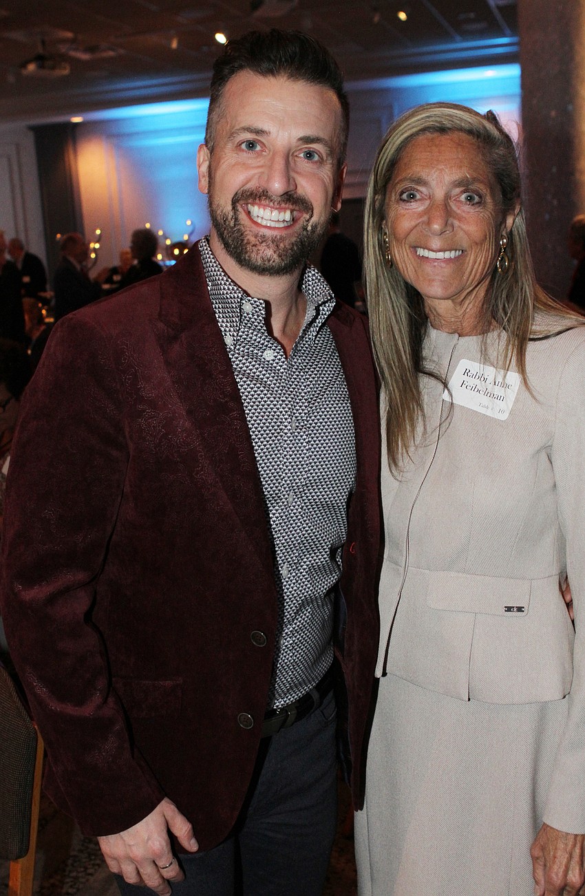 Emcee Joey Panek and Rabbi Anne Feibelman