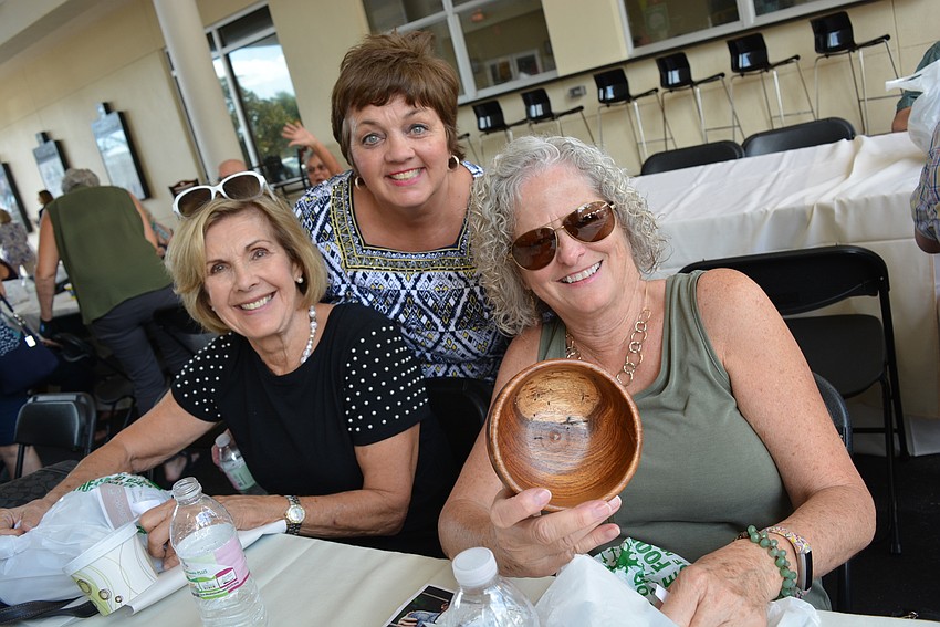 Mary Visvardis, Diane Bolz and Patty Luter came from Parrish and enjoyed picking out their bowls after lunch.