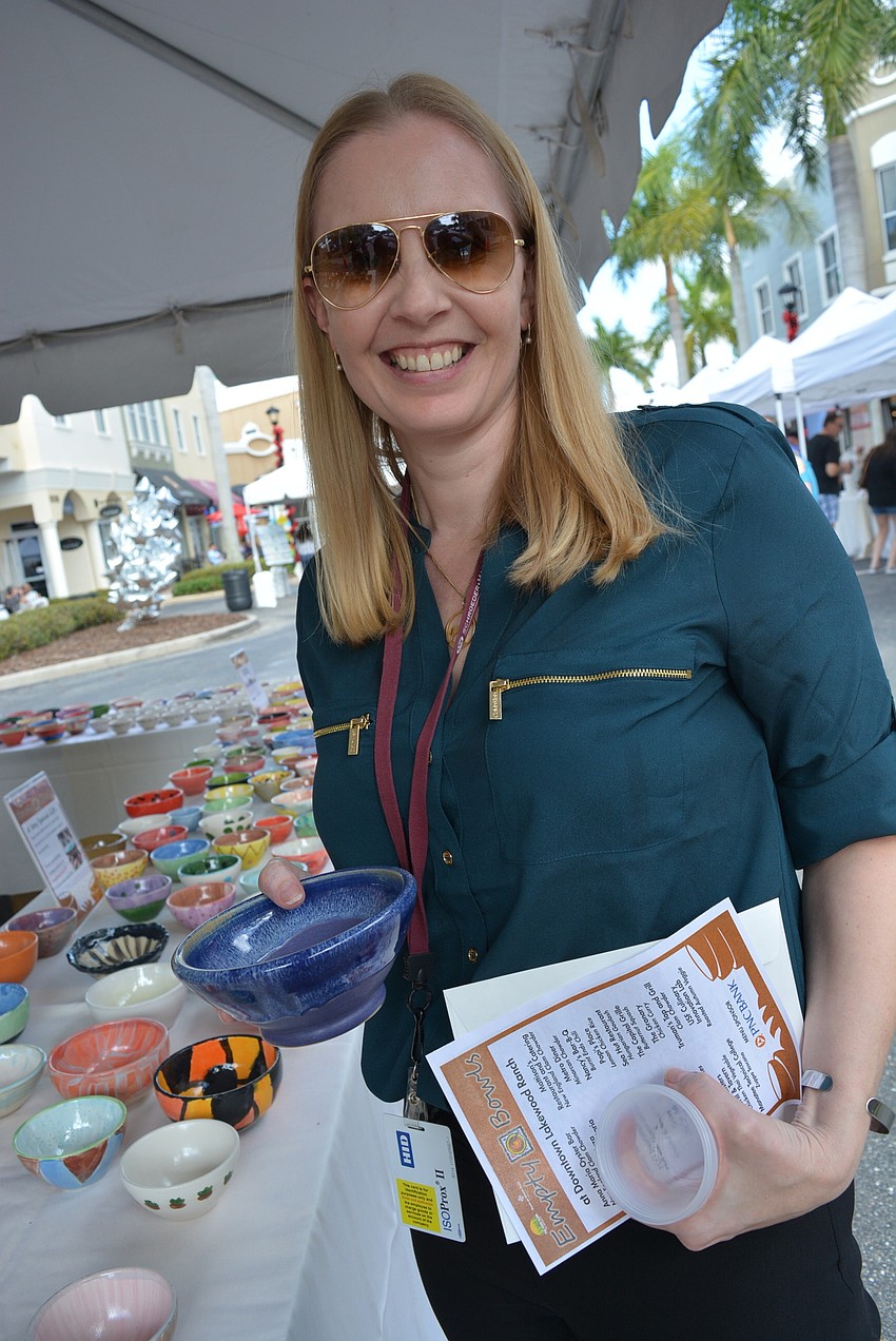 Schroeder-Manatee Ranch's Tamara Harris found a bowl that matches ones she already has at home.