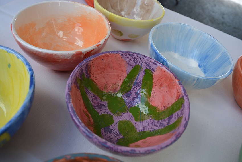 Guests could choose from 500 bowls made by students at local schools and professionals, or made during a community bowl painting event.