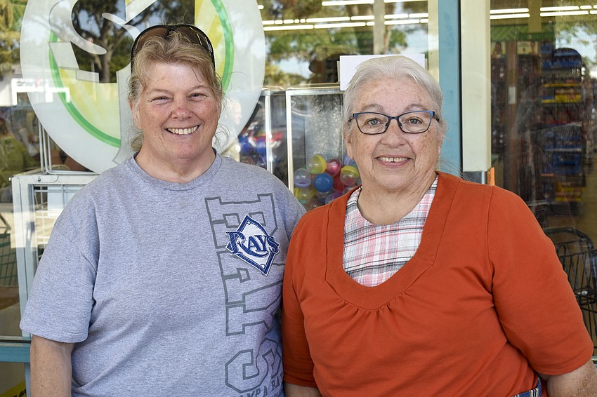 Mary Nichols and Ann Mast teamed up to sell their sewed items.