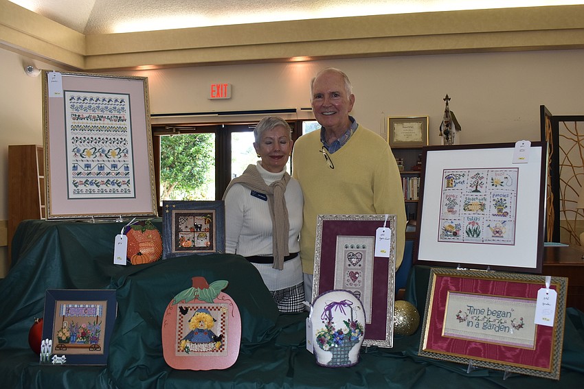 Gay and Jerry Bowles at their selling station.