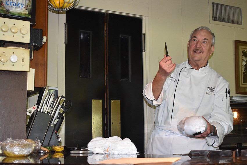 Arpke finds the perfect knife for his task.