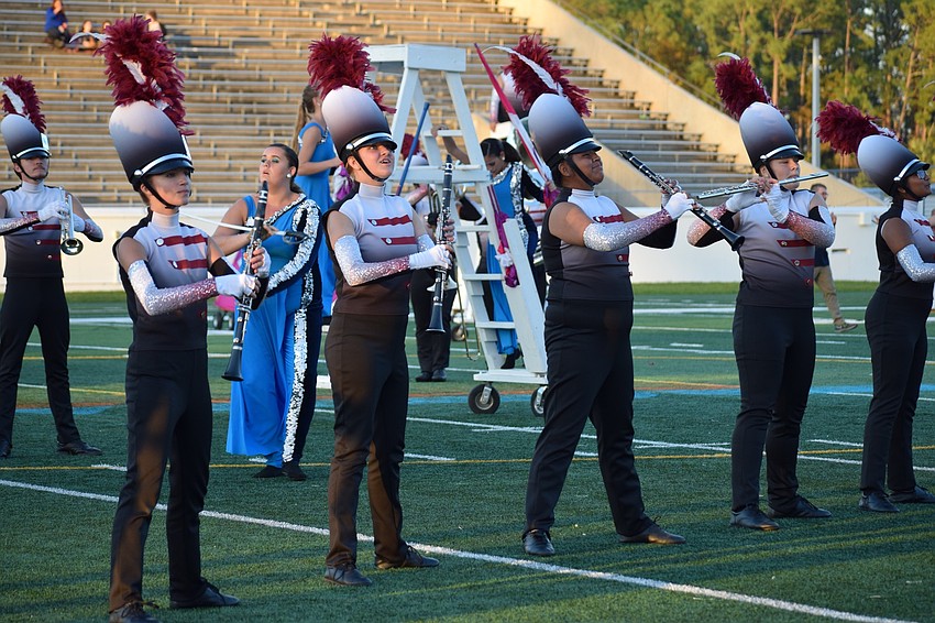 Braden River Marching Band of Pirates perform during finals. The band went on to win its third 3A state title.