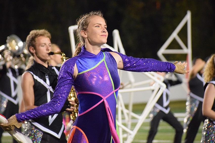 Lakewood Ranch senior Kenzie Beck dances during the Marching Mustangs final performance.