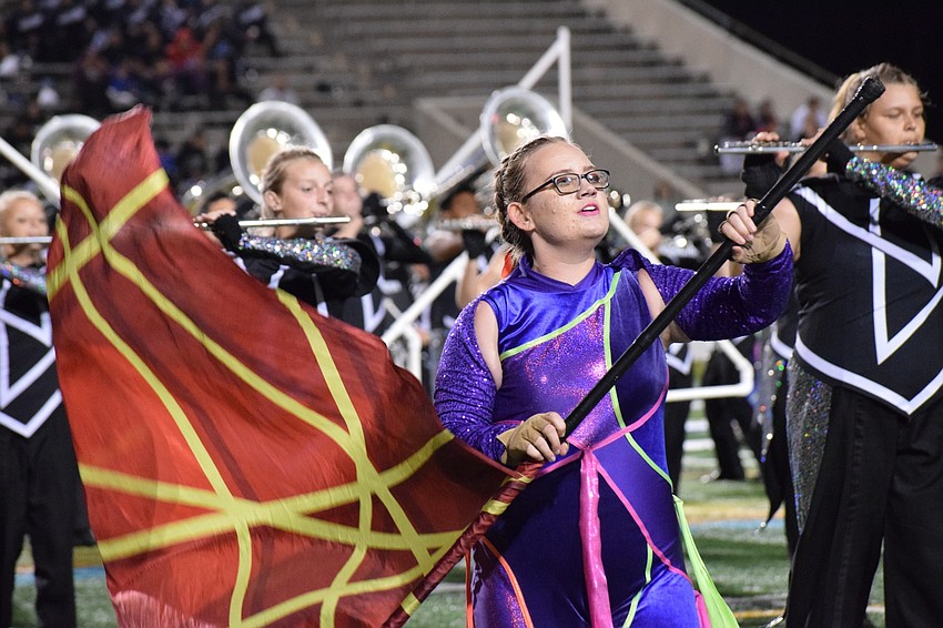 Lakewood Ranch senior Elise Sunderman twirls her flag.