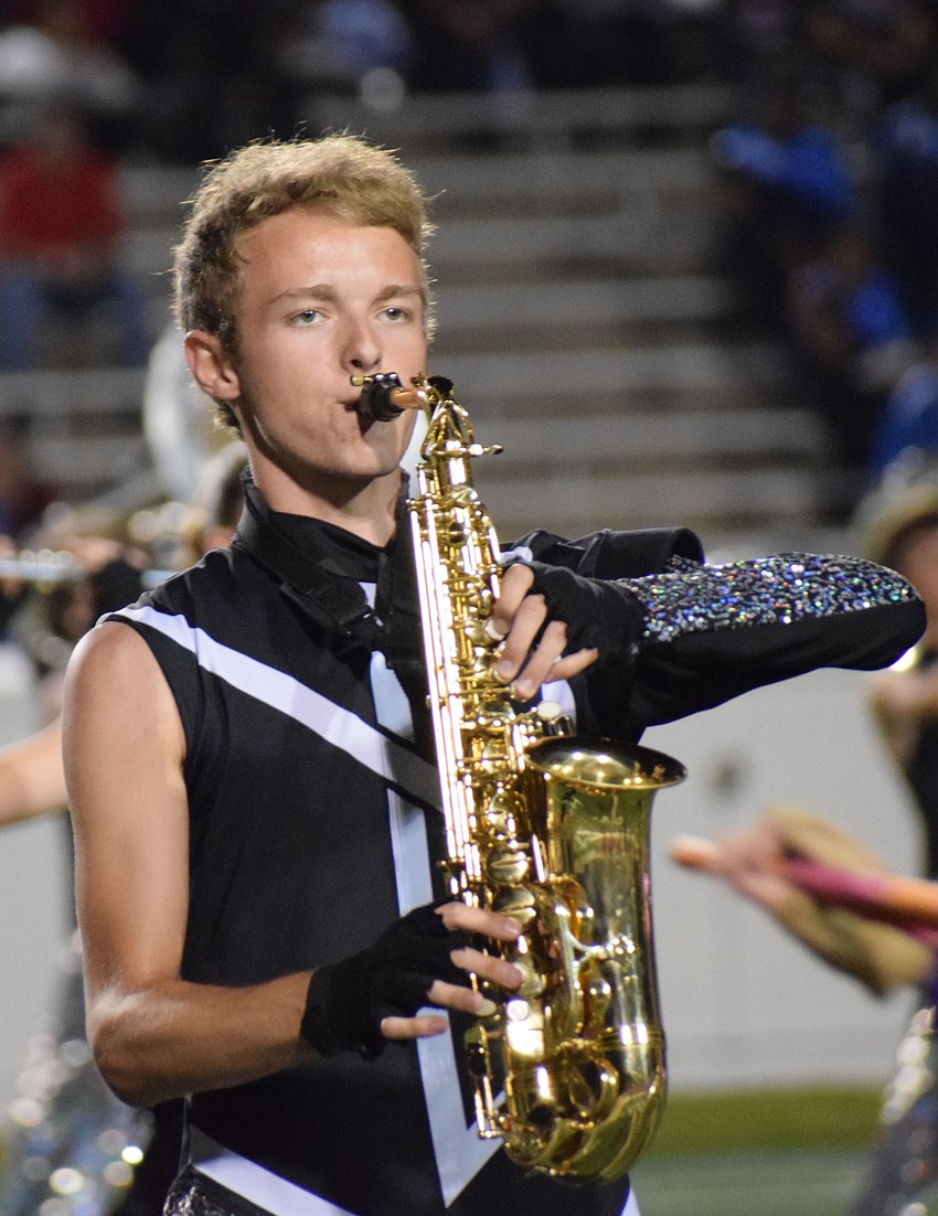 Lakewood Ranch senior Jack Beatenhead plays the saxophone in his last performance.