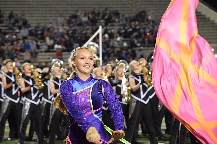 Lakewood Ranch senior Kyra Rouse marches along the field.