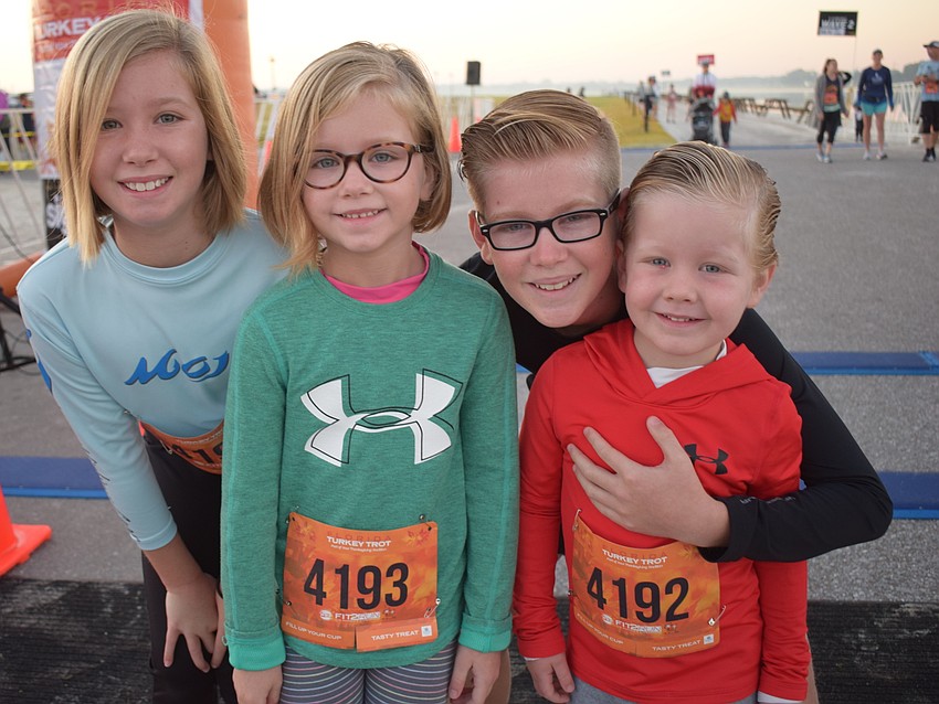 The Morgan kids, 5-year-old Ali, 6-year-old Mia, 11-year-old Brock and 3-year-old Stone all say they are the fastest runners in their family. They were about to find out.