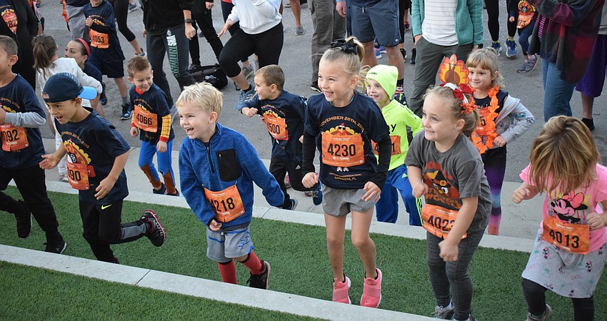 You can't race without a good warm-up as these youngsters found out just before the start.