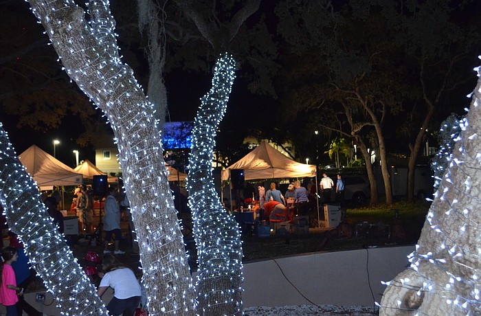 The trees will remain illuminated until Christmas.