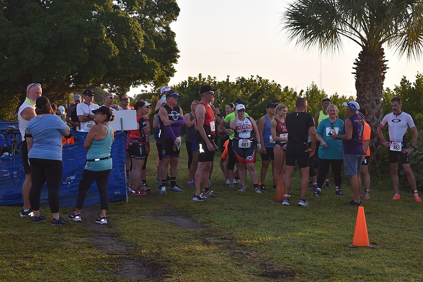 The sprint duathlon begins.