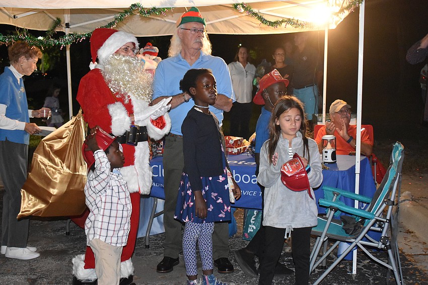 Where Santa was, a crowd of kids wasn't far.