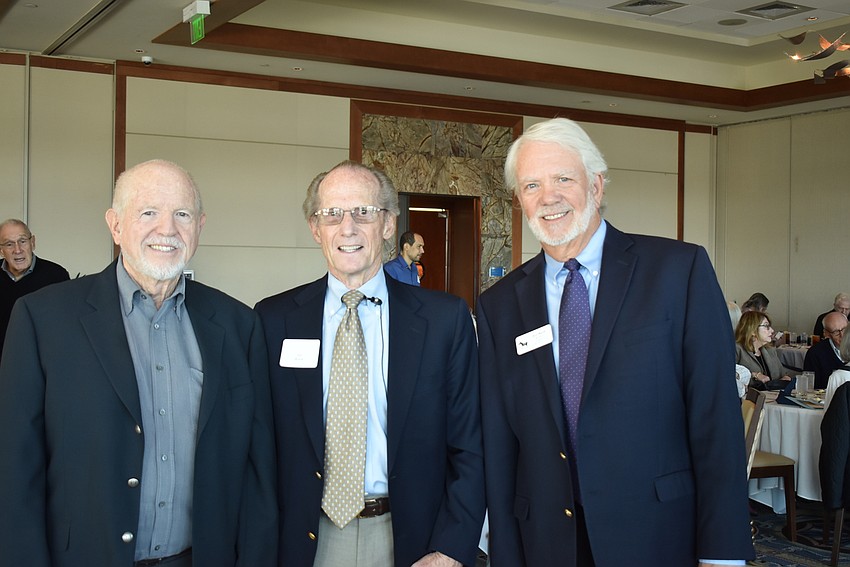 Bob Gary, speaker Jay Rixse and club president Ken Marsh.