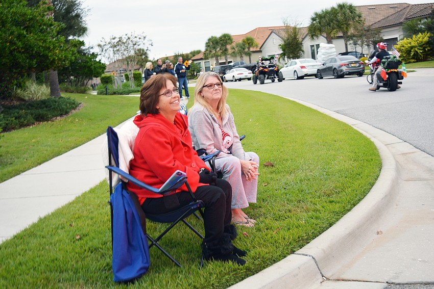 Bradenton's Susan O'Donnell watched the parade with friend, Jan Digirolamo, who has lived in Esplanade for one year.