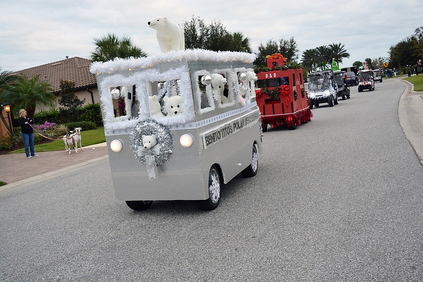 Dozens of golf carts participated. Themes ranged from candy canes to Star Wars.