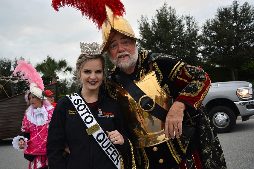 The Hernando Deso Historical Society presented its queen, Langston Sellars, and crew members, including Mark Hildebrandt.