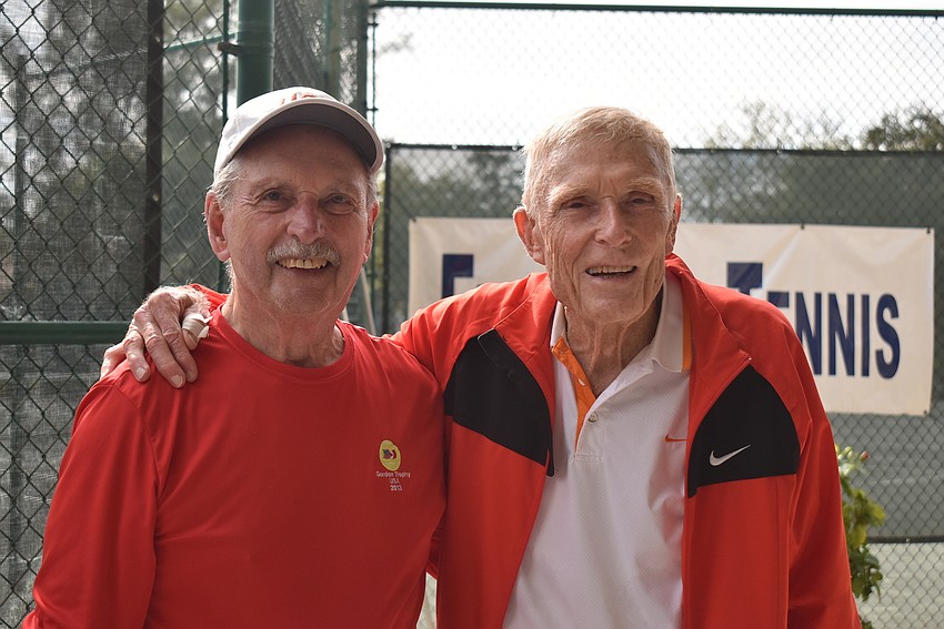 George McCabe and King Van Nostrand after their match, which Van Nostrand won.