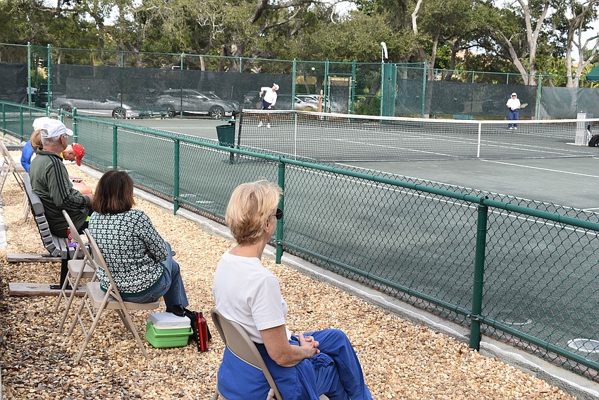 Spectators line Court 3.