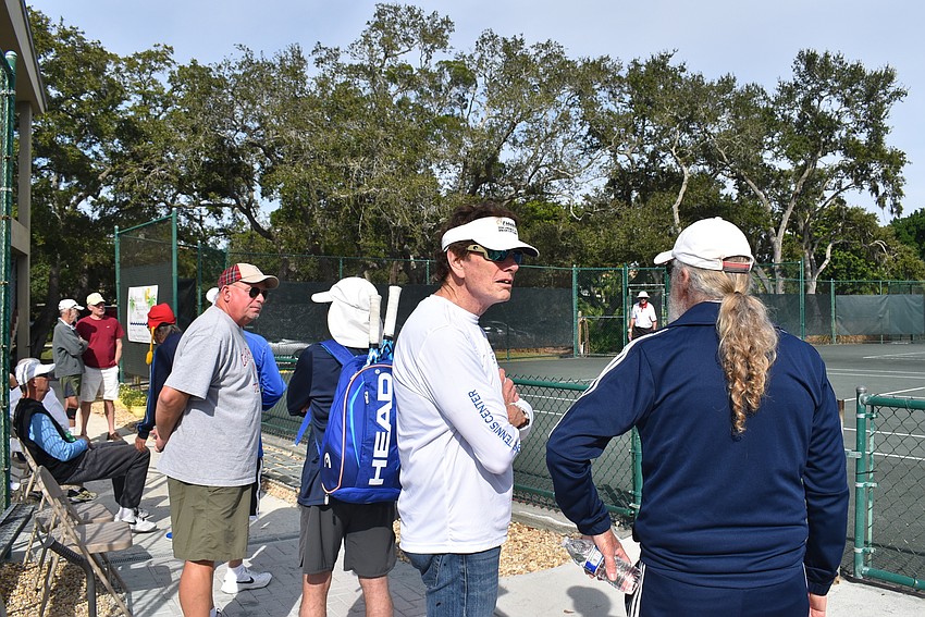 Spectators lined the courts.