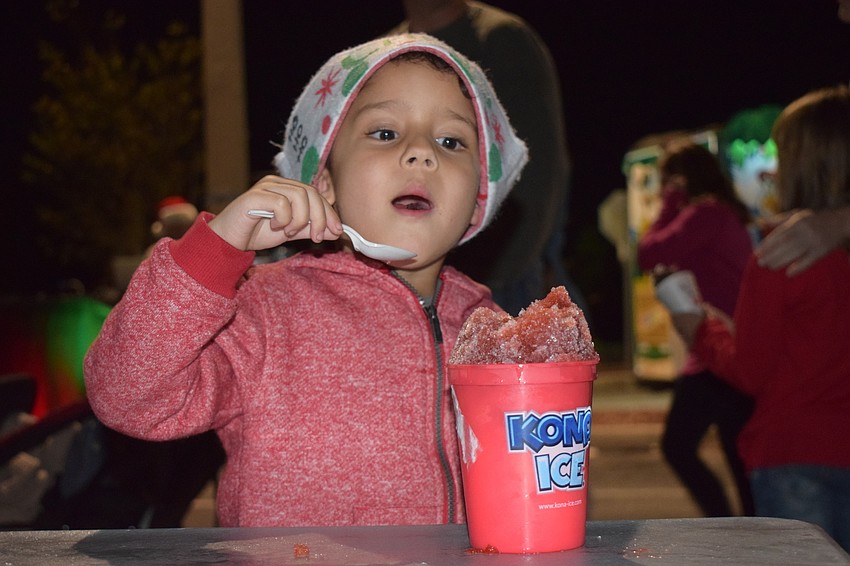 Parrish resident Chris Intorcia, 4, enjoys his Kona Ice.