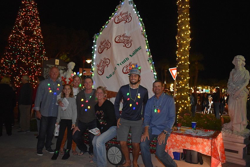 From Sarasota Youth Sailing, Mary Trichter, Alan Staniforth, James and Adelaide Trichter, Donna and Dave Hillmyer and Riley Baugh.