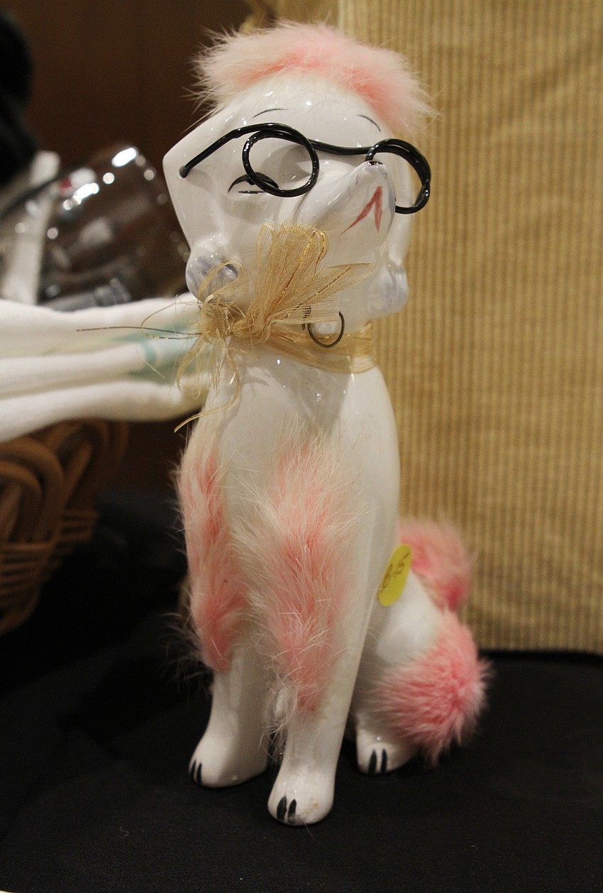 The silent auction included canine figurines.