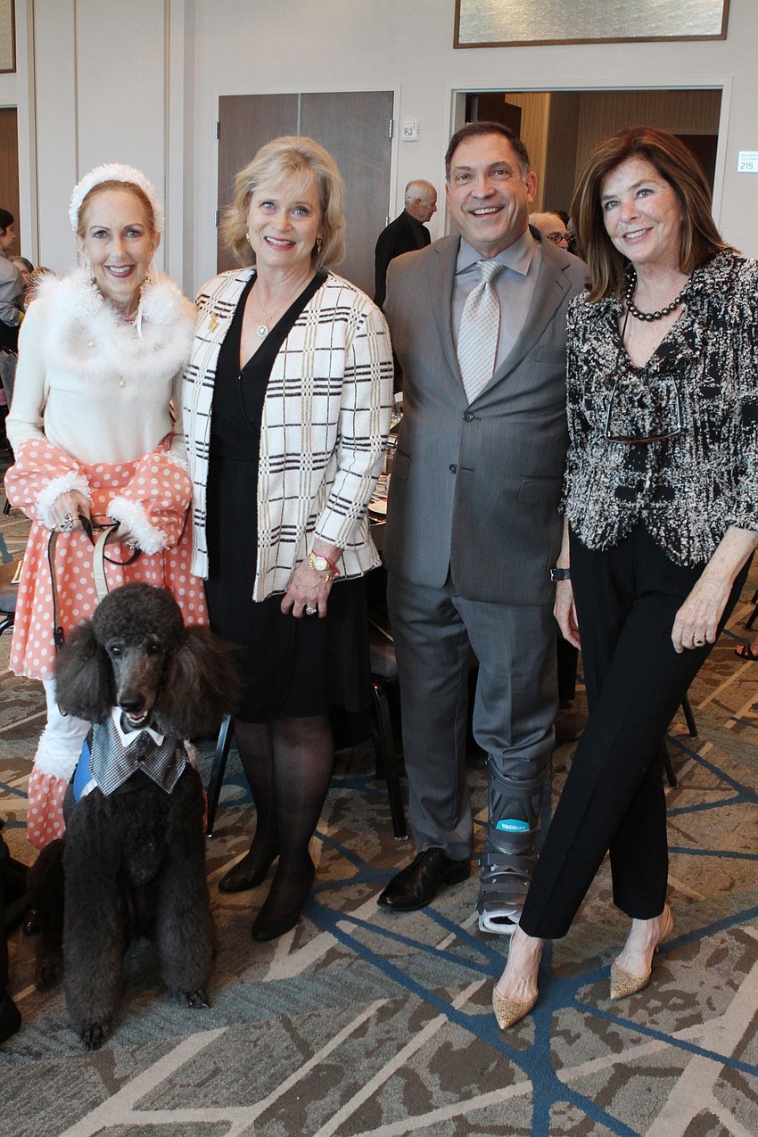 Susan Romine, president Tricia Robles, John Scalzi and Linda Dickinson