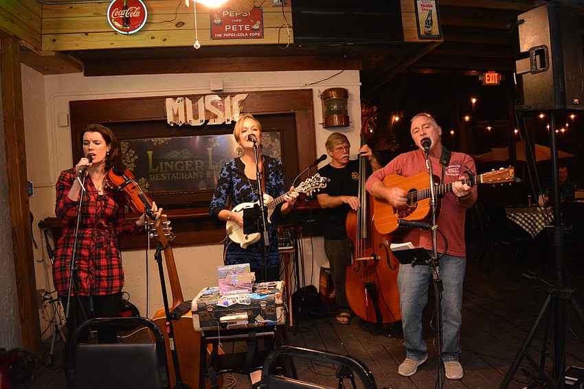 Stumble Creek provided live music to diners on the patio of Linger Lodge Restaurant after the parade.