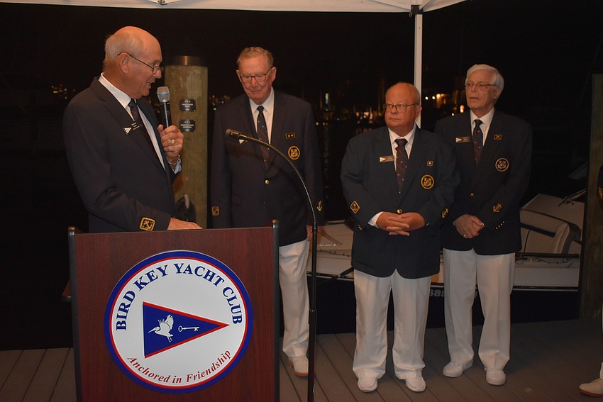 Commodore Curt Schantz with Vice Commodore Jim Chadwick, Rear Commodore Dave Thomas and Secretary Michael Baker.