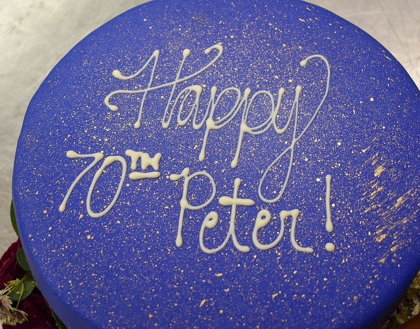 Director Peter Amster was surprised with a birthday cake during the event.