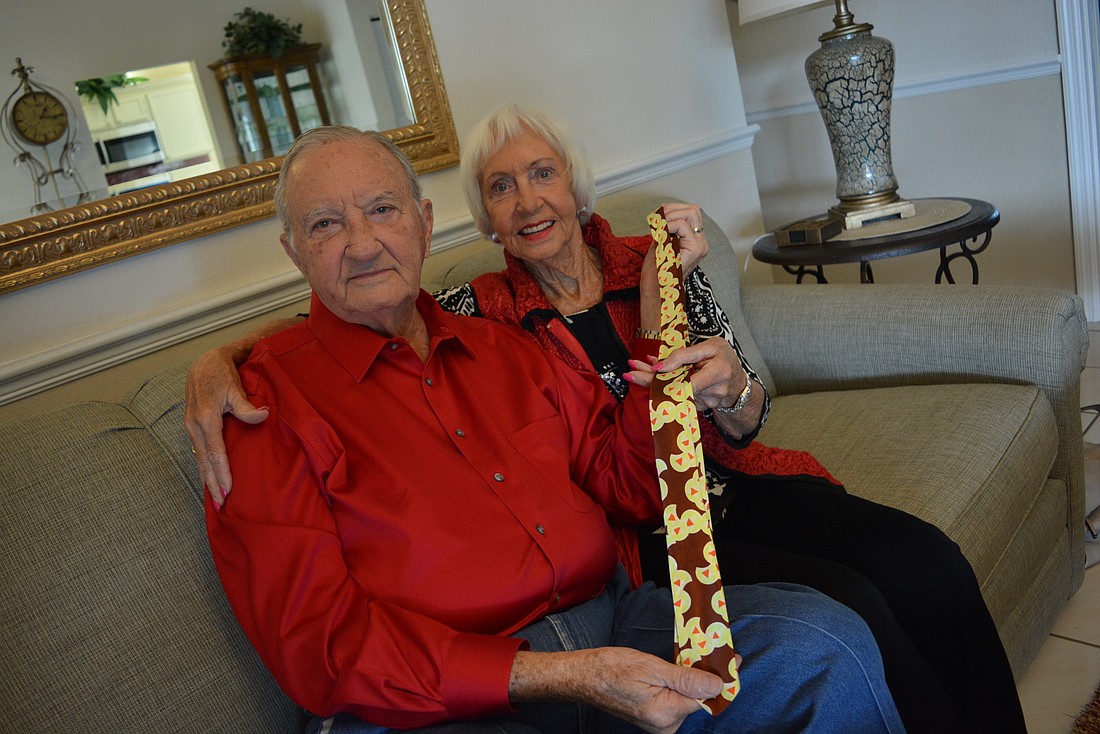 Ray and Wilma McRay love the tradition of this Missouri prisoner&#39;s tie, which Ray McCray firs received as a gag gift in 1959.