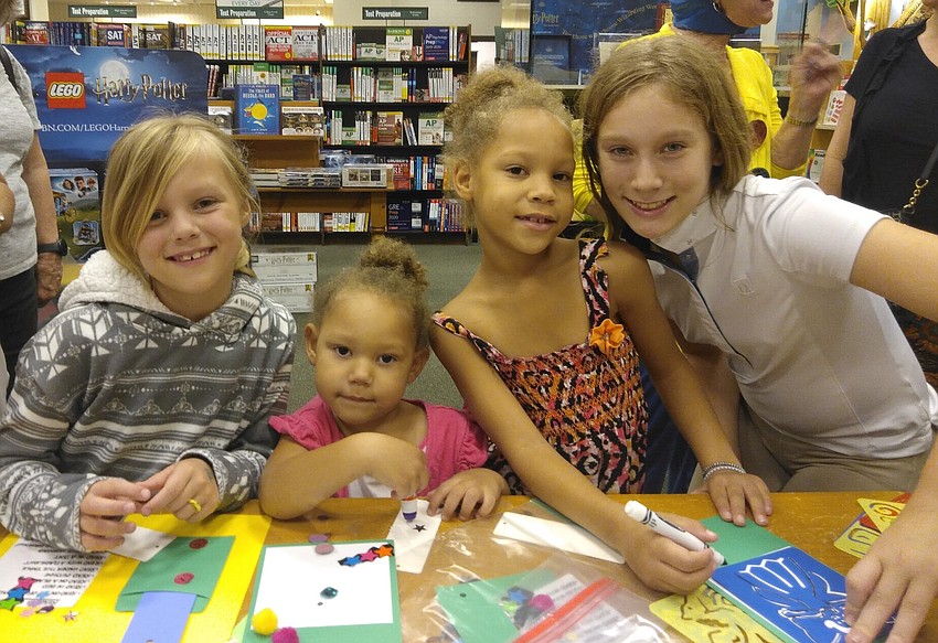 Children enjoyed the bookmark-making station.