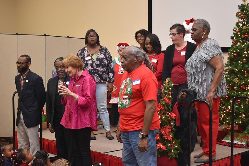 Beverly Sutton thanks the teachers.