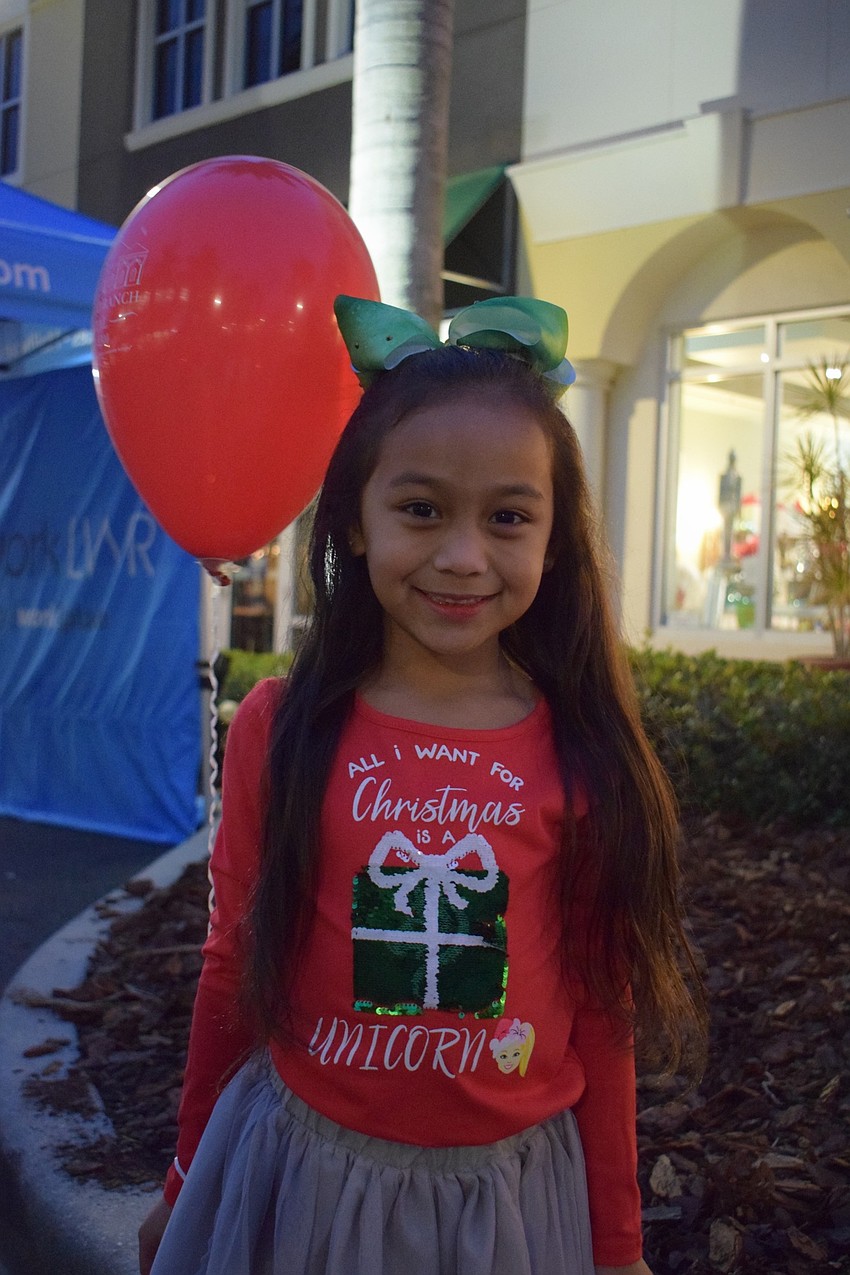 Sarasota's Aylah Sagun, 6, dresses festively for Holidays Around the Ranch.