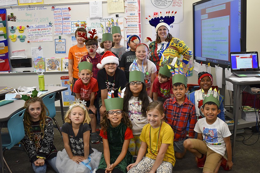 Michala Chipurnoi with her second grade class.
