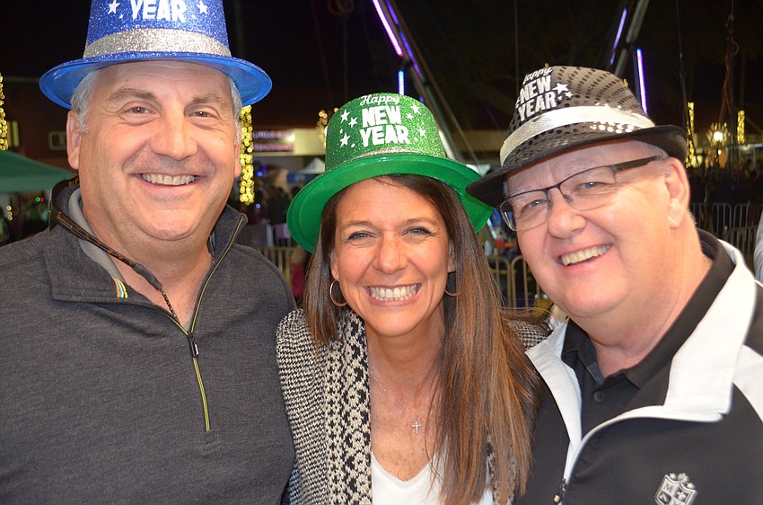 Ross and Korey Toepel celebrated the new year with friend Mike Weber, visiting from Pittsburgh.