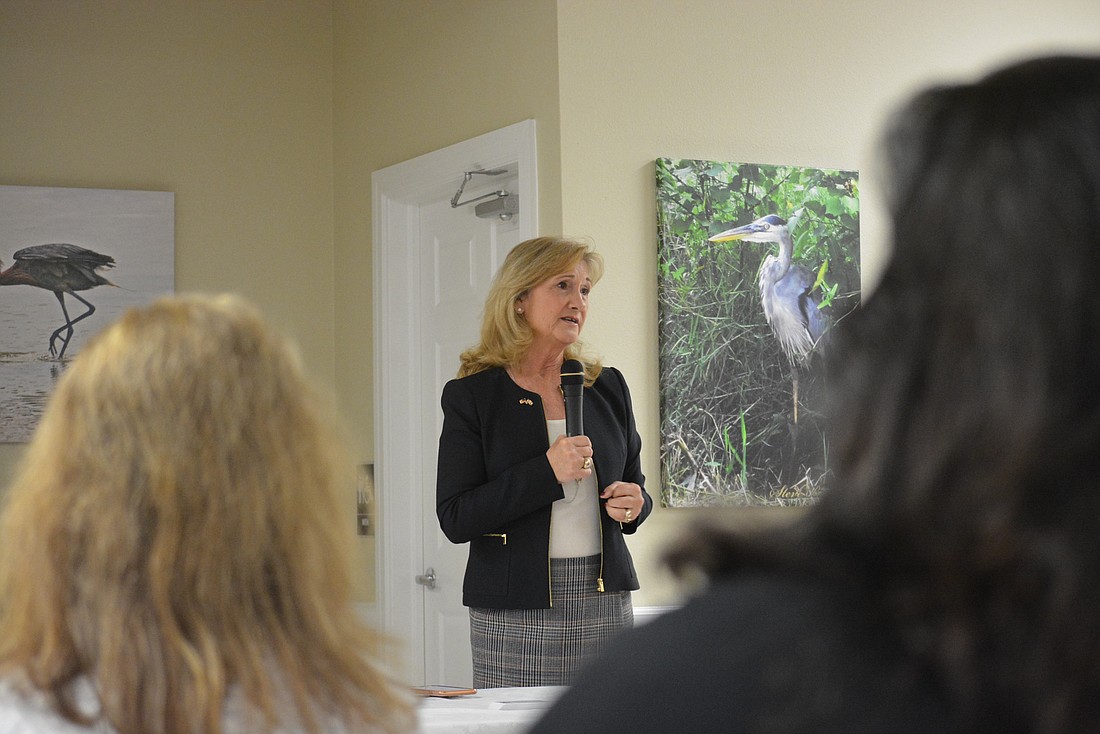 Manatee County District 5 Commissioner Vanessa Baugh says transportation and traffic congestion are among her top concerns during a town hall meeting at Tara Preserve&#39;s clubhouse.