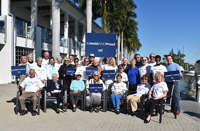 Members of the Jewish community gather on Jan. 5.