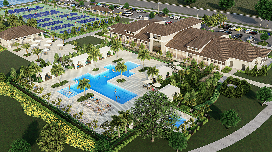 A rendering of Cresswind&#39;s clubhouse. The new community opened in 2019 in Lakewood Ranch.