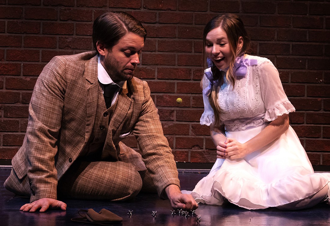 A moment of innocent fun between Eric Gilde and Leah Greene belies what goes in "The Nether." (Photo: Matthew Holler)
