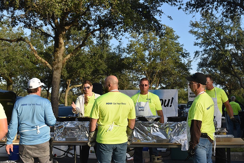 Aqua Plumbing & Air employees make sure  there's more than enough food.