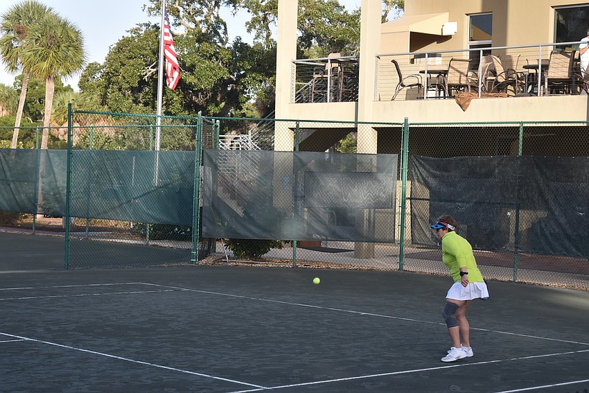 Joyce Welch goes for a point.