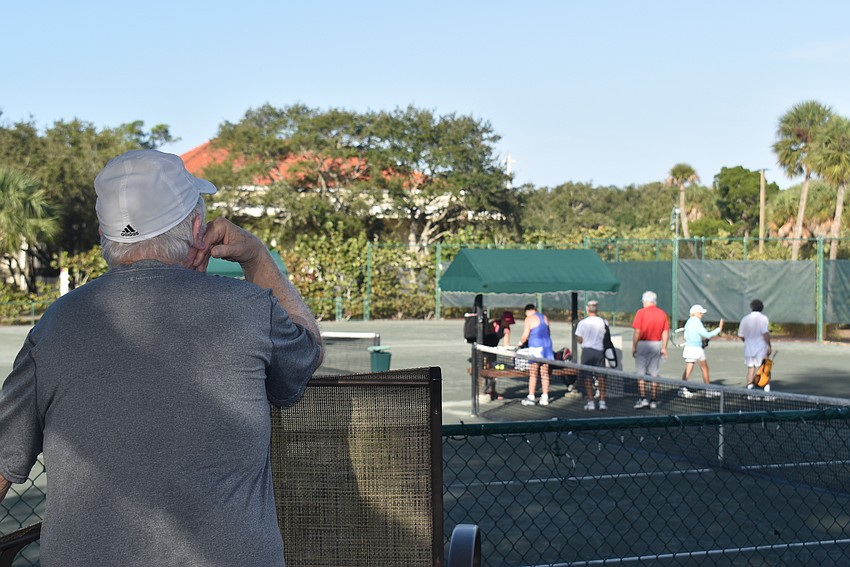 Bob Gary watches his teammates.